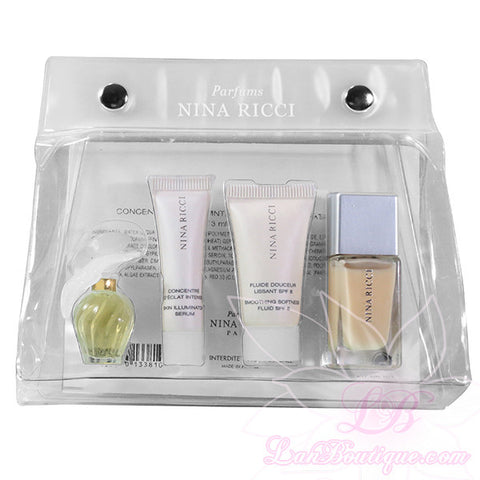 L'air Du Temps by Nina Ricci 4pcs mini giftset: EDT, Skin Smoothing & Illuminator, Nails Lacquer