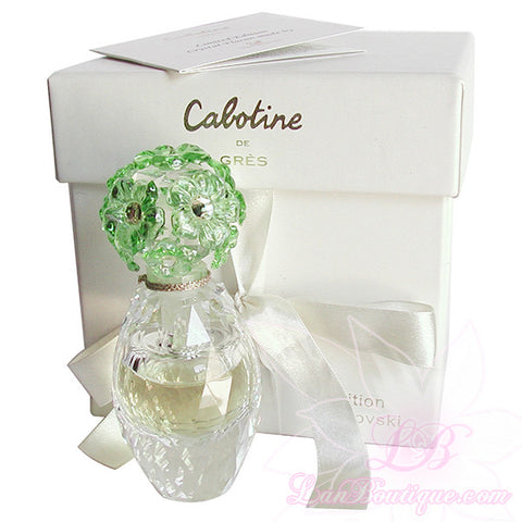 Cabotine Vert by Parfums Grès Limited Edition Swarovski®Crystal Flacon - 15ml / 0.5oz. Parfum Classic
